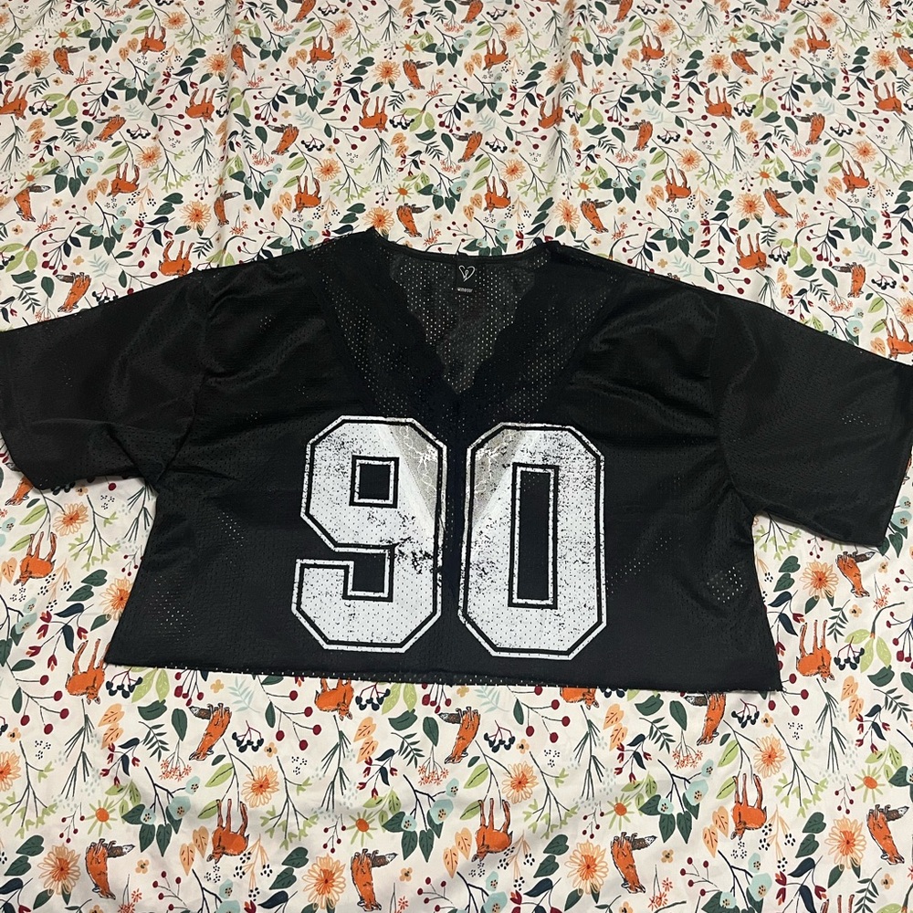Windsor Black Mesh Top with White Accents
